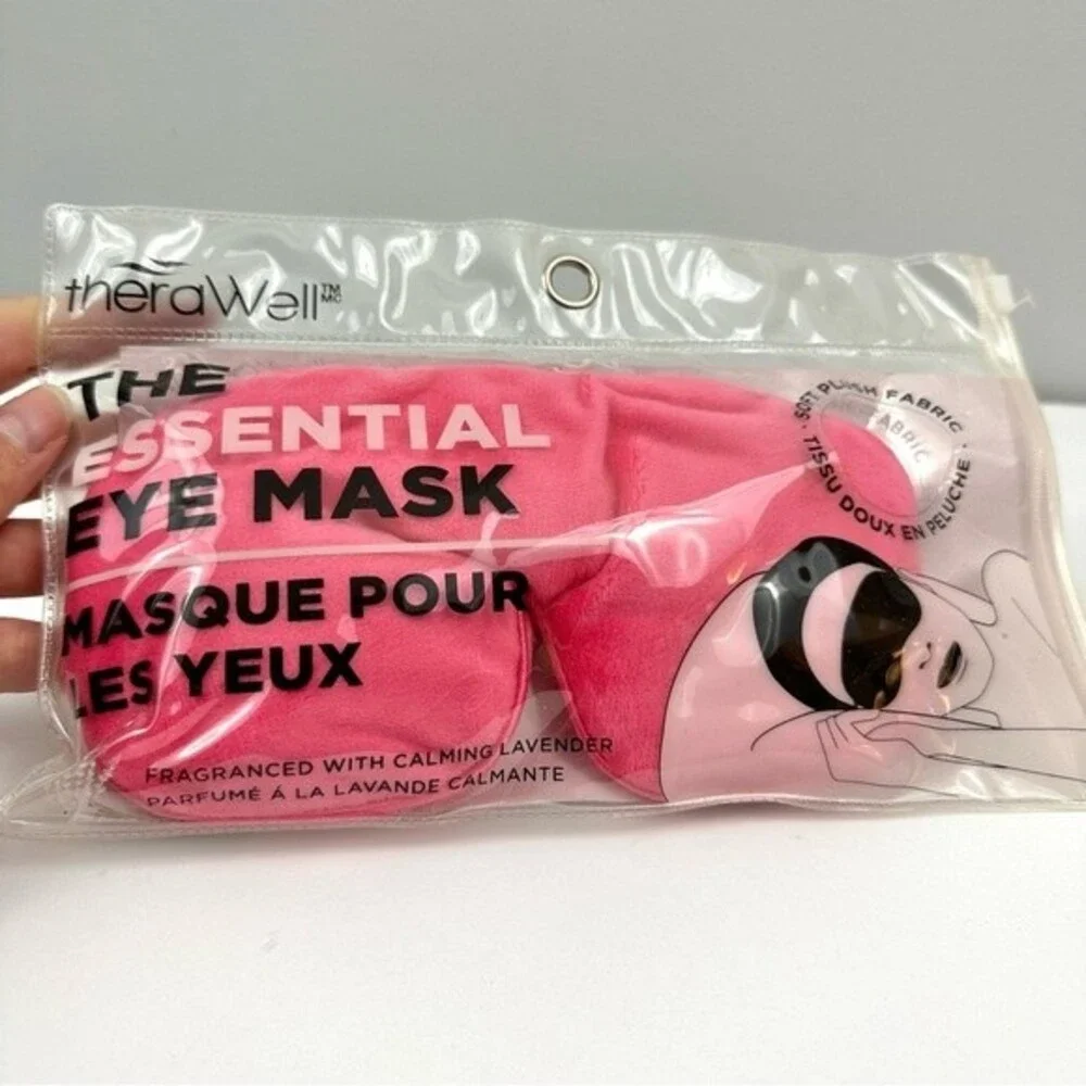 theraWell Pink The Essential Eye Mask NIB Relaxation Casual Night In Fun